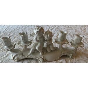 Hutschenreuther Porcelain Cherub Candelabra 14" signed K Tutter